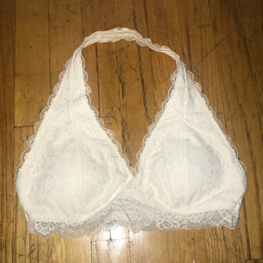White lace halter bralette
